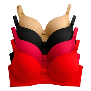 Kit 4 Sutiãs Com Bojo Alça Reforçada Cores Lisas Revenda Kit 4 Sutiãs Com Bojo Alça Reforçada Cores Lisas Revenda
