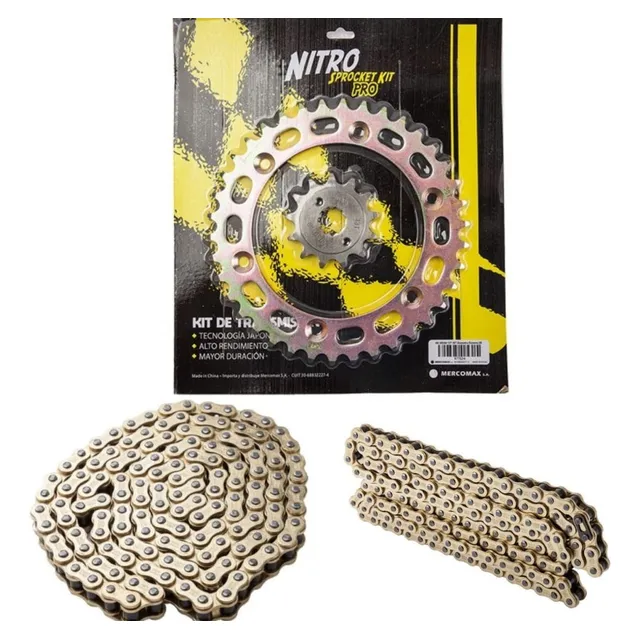 Kit Transmision Corona/piñon Nitro - Cadena Choho Hd Xr 250
