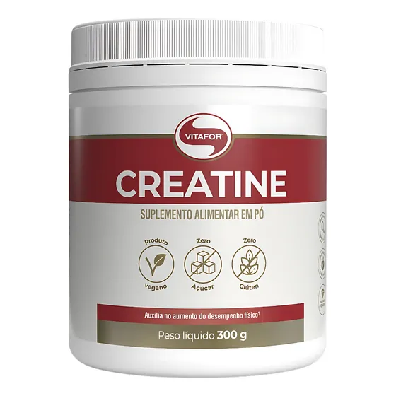 Creatina Monohidratada 300g Vitafor 100% Creatine 100 Doses 