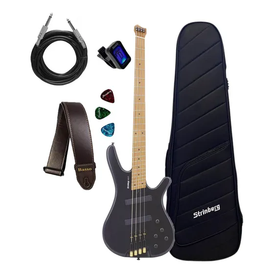 Contrabaixo Eletrico Strinberg Headless 4c Hbn4m Com Kit