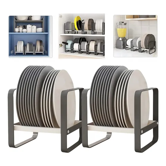Organizador De Platos Trastes Soporte Multiusos De Cocina 2p