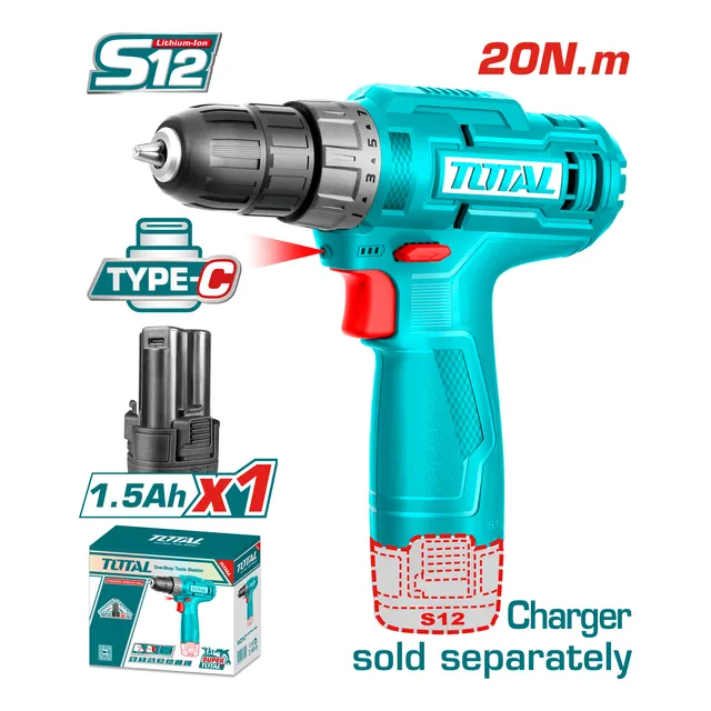 Taladro Inalambrico 12v  750rpm Total
