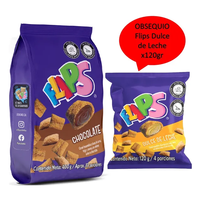 Cereal Relleno Flips Bolsa 400g