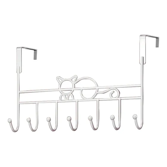 Colgante Para Puerta De Metal Perchero De 7 Ganchos Blanco