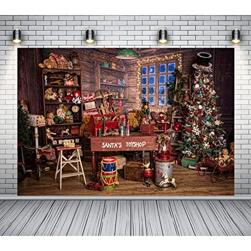 7x5ft Santa Tienda De Juguetes Fotografía Fondo Árbol 5g8ny