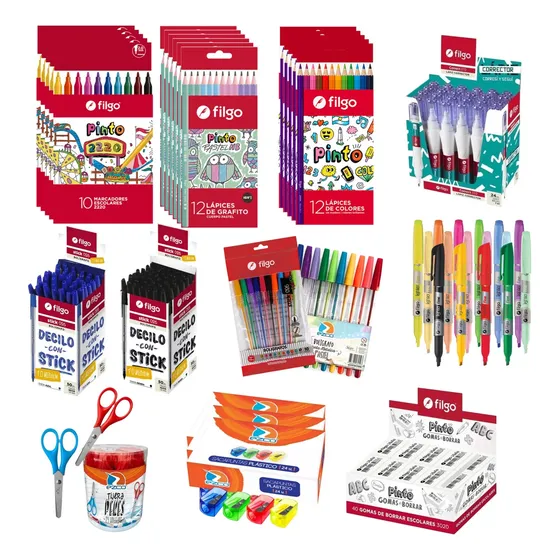 Kit 382 Productos Librería Escolar Mayorista Completo Útiles