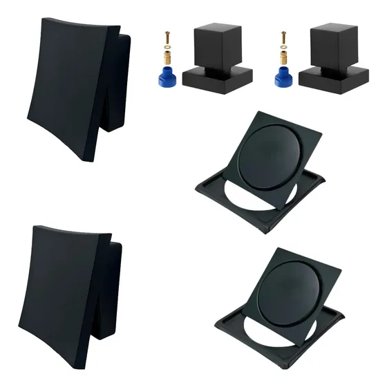 Kit 2 Acabamento Descarga 2 Acabamento Registro Metal 2 Ralo