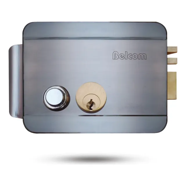Cerradura O Chapa Electrica Con Boton Bce-1821 Belcom Color Gris