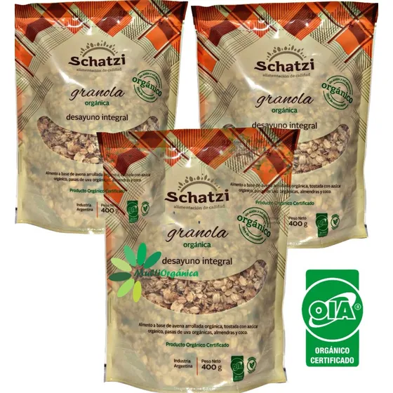 Granola Orgánica Coco Desayuno 400g Schatzi - Pack X 3 