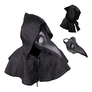 / Plague Doctor Máscara Y Capucha Vinipiel Disfraz De / Plague Doctor Máscara Y Capucha Vinipiel Disfraz De