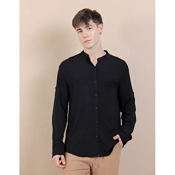 Camisa Hombre Lino Manga Larga Slim Fit
