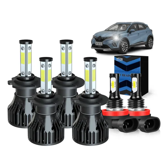 4 Lados,faros Led Y Bombilla Antiniebla Para Serie Renault