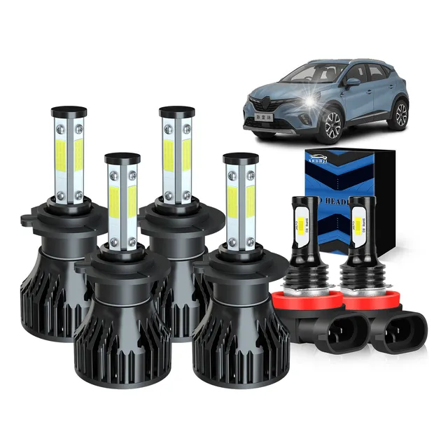 4 Lados,faros Led Y Bombilla Antiniebla Para Serie Renault