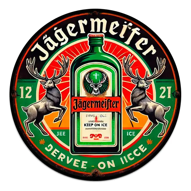 #1098 - Cuadro Decorativo Vintage Jägermeister Logo Bar Pub