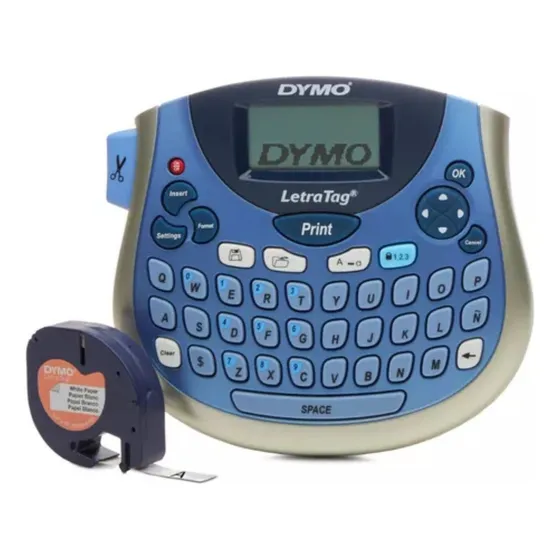 Rotulador Etiquetadora Letratag Lt100t Dymo C/1 Fita 4 Pilha