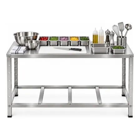 Mesa Aço Premium 120cm Bancada Industrial Cozinha Organizado
