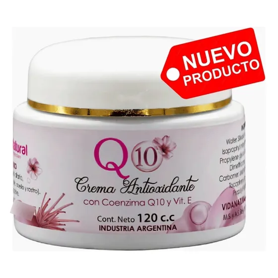 Crema Facial Antiarrugas Q10 Con Vit E Grande X 120 C.c