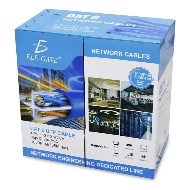 Bobina Cable Red Industrial Utp Rj45 Cat6 Ethernet 305 Metros ELE-GATE