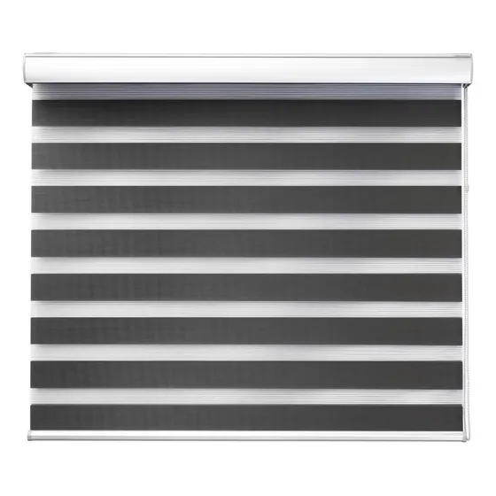 Persiana para Ventana DecoKing Sheer Elegance Enrollable Horizontal 100cm ancho x 100cm alto Gris Oscuro Estilo Moderno Doble Vista Ideal para Uso en Interiores
