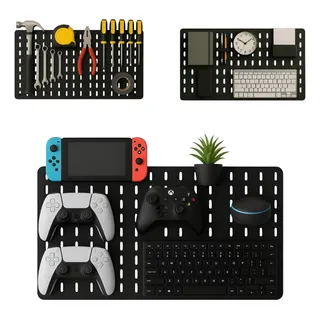 Pegboard Premium Mdf Setup Gamer Home Office Preto Deitado