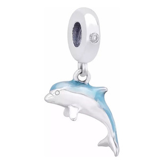 Charm Delfín Fliper Dije Compatible Swarovsky Pulsera Regalo Charm Delfín Fliper Dije Compatible Swarovsky Pulsera Regalo