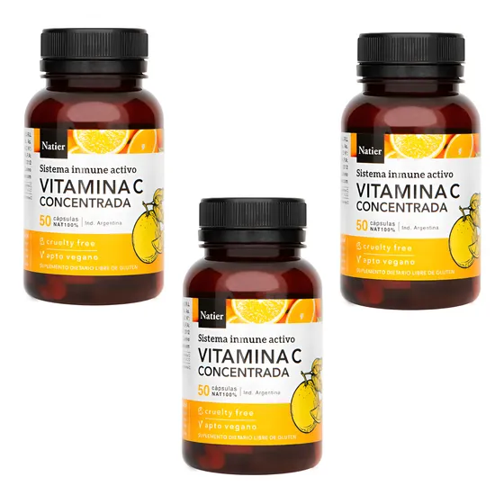 Pack 3 Vitamina C Concentrada Natier Sistema Inmune 50caps