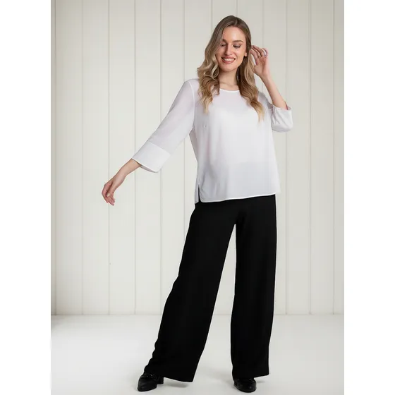 Blusa Mujer Oficiana Fiesta Manga 3/4 Crep Grande Felizfem