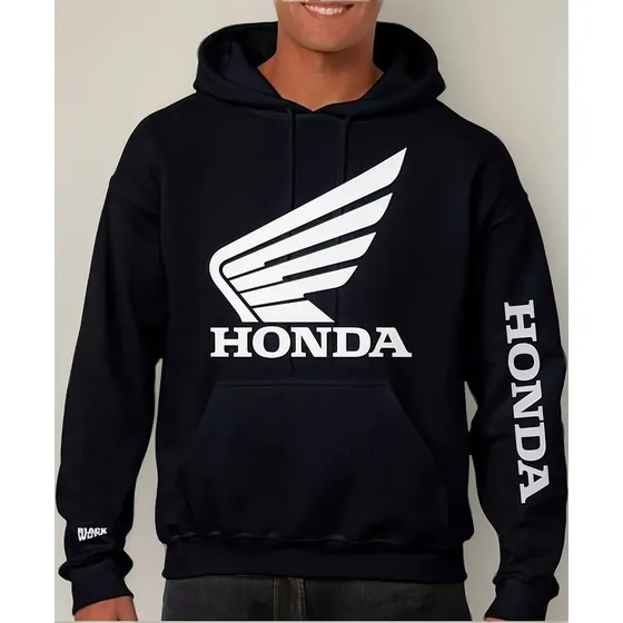 Buzo Canguro Felpa Estampado Honda Unisex