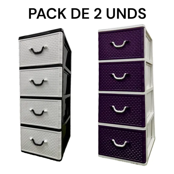 Gavetero Organizador 4 Niveles Duraplas Pack 2 Unidades