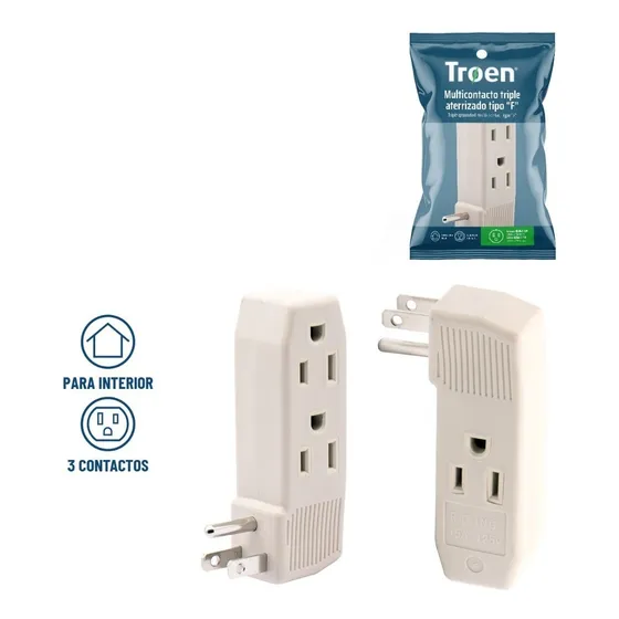 Adaptador Triple Tipo F Blanco 