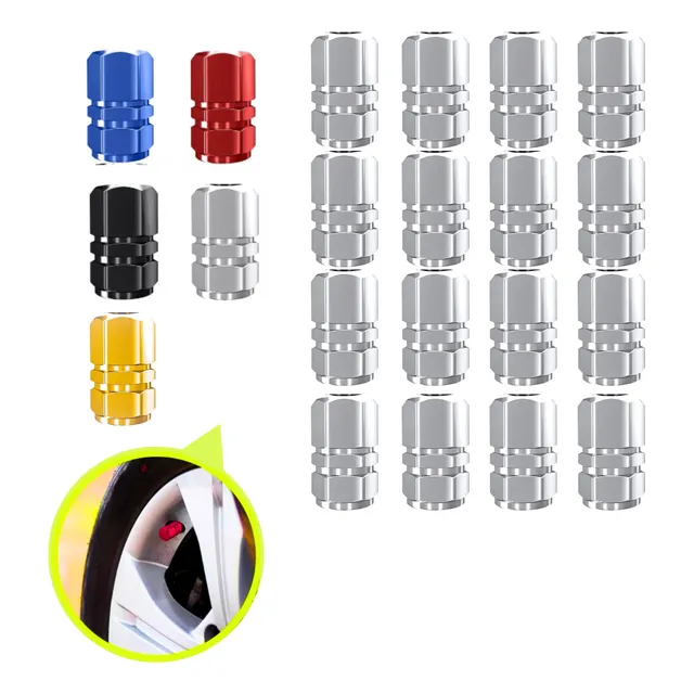 Tapon Pivote Valvula Cubre Llanta Aluminio Auto Moto 16 Pzas