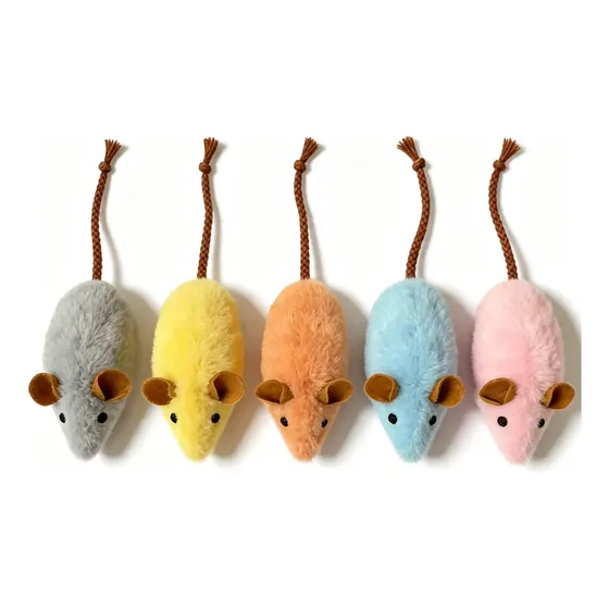 Brinquedo Para Gato Ratinhos De Pelúcia 5 Un 5 Pieces - Long-tailed Big Mouse