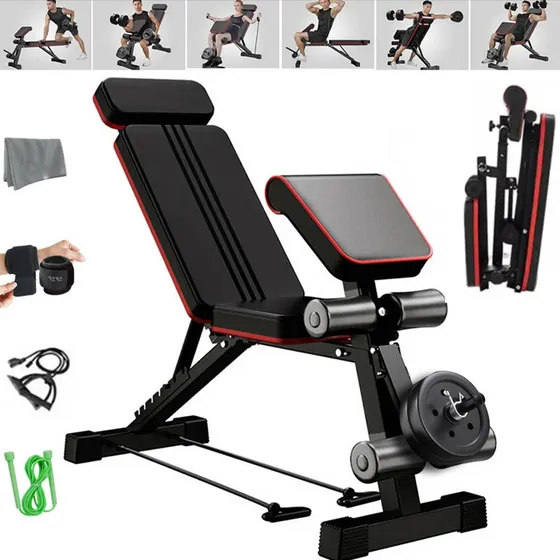 Banco Pesas Ejercicio Multiusos Gimnasio Ajustable Plegable, Gimnasio En Casa