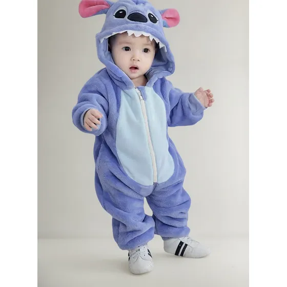 Kigurumi Mameluco Pijama Stich Para Bebe Polar Calientito