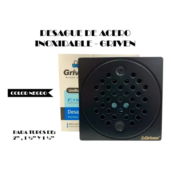 Desagüe Rejilla Cuadrada A/inoxidable Negro Mate - Griven