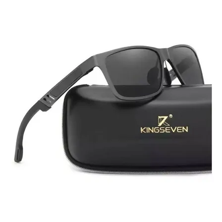 Anteojos de sol polarizados Kingseven Sol N7180 armazón plomo y lente gris