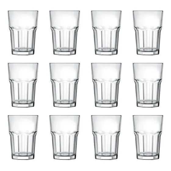 Kit Jogo Conjunto 12 Copos De Vidro Bristol Suco Agua 410ml