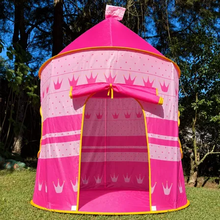Barraca Infantil Tenda Castelinho Rosa Dobrável Menina