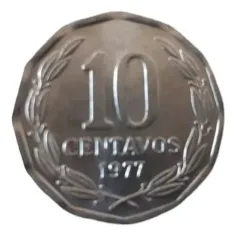 Moneda Chile 10 Centavos 1977 Al (x1157-x1158
