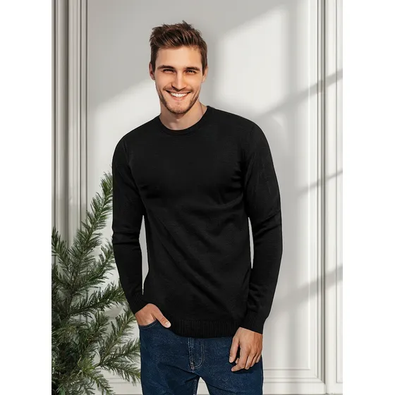 Sweater Hombre Liso Redondo Hilo Importado Dia Del Padre