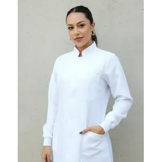 Jaleco Feminino Manga Longa Acinturado Uniforme De Clínicas