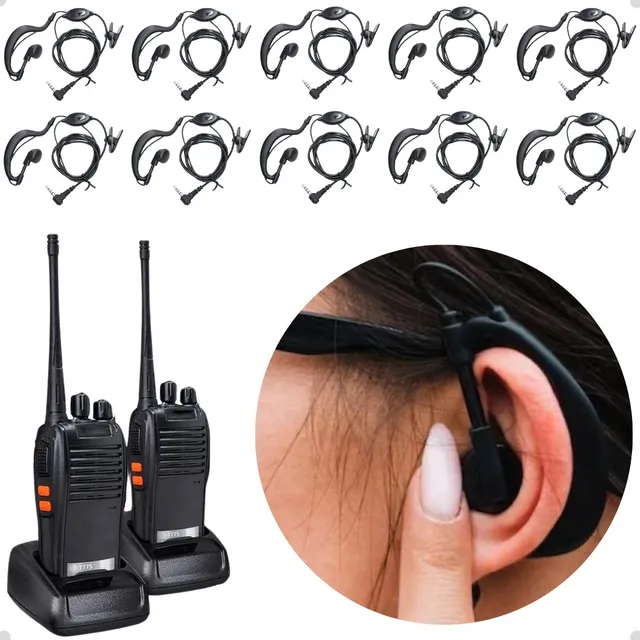 Kit 10 Fone De Ouvido Radio Comunicador Baofeng 777s Uv5r Ht