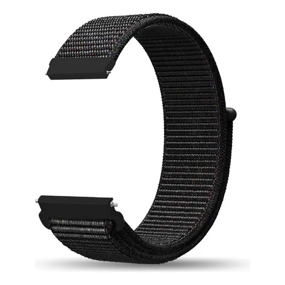 Malla Nylon Velcro 22mm Reloj Smart Amazfit Gtr 2 Imilab W12 Ancho 22 Mm Color Negro