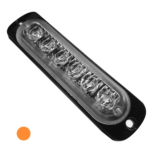 Barral Led Ambulancia Ambar 6 Led 12v 24v 125x28.2mm