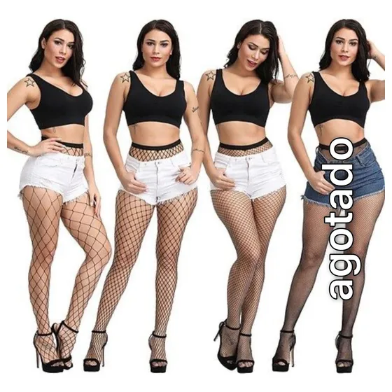 Medias Panty Con Diseño De Mallas
