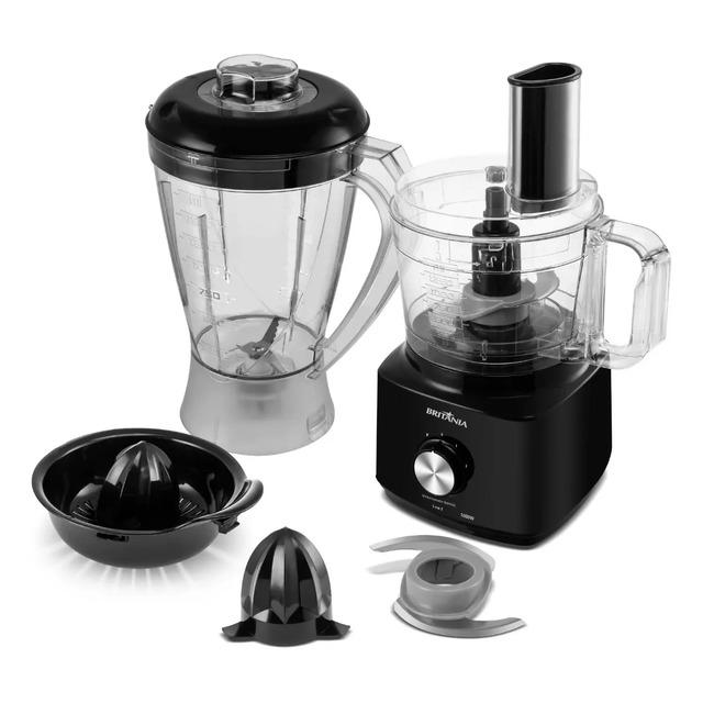 Multiprocessador britânia Bmp900 1000w 3 em 1 inox Preto