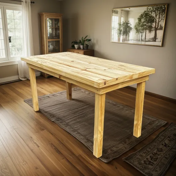 Mesa Pino Bar 180 X 80 Tapa Maciza Trabajada Lijada