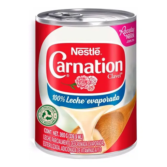 Leche Evaporada Nestlé Carnation Clavel Original 1 Lata de 360g