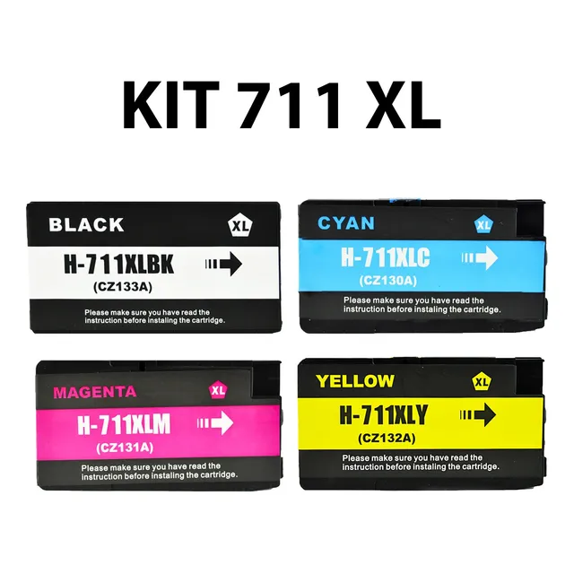 Kit 4 Cartuchos De Tinta Polarink Para Hp 711xl T120 T520