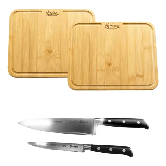 Set Cuchillos 7 5 Professional Platos Madera Rectangular X2